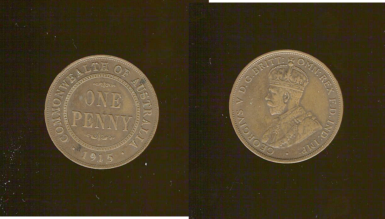 AUSTRALIE 1 Penny Georges V 1915 Heaton SUP